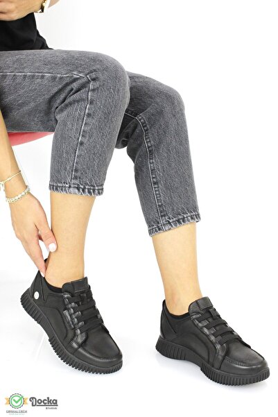 Mammamia Kadın Hakiki Deri Günlük Bağcıksız Spor Tarz Ortopedik Mevsimlik Aya...