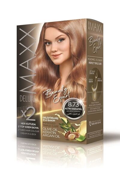 MAXX DELUXE Beauty Serıes Keratinli Kalıcı Saç Boyası (2X50ML) 34 Harika Renk