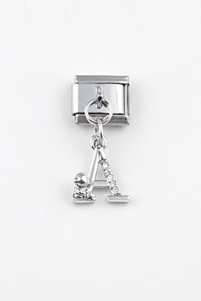 Sortie Aksesuar Astronot Figürlü Zirkon Taşlı Paslanmaz Çelik A Harf Italyan ...