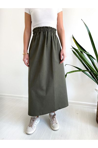 FREYA MODA Pencil Denim Skirt - Elastic Waist