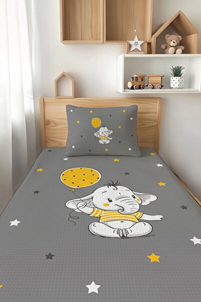 Talia Home طقم بيكيه فردي للأطفال - نمط بالون وفيل، TLAP-122