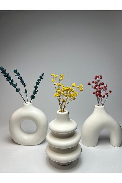 Somiar Bohemian Figurine Miniature 3-Piece Vase Set - Minimal Design