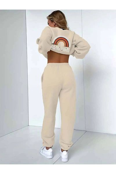 npLStore Women's Printed Oversize 3 Thread Tracksuit Set