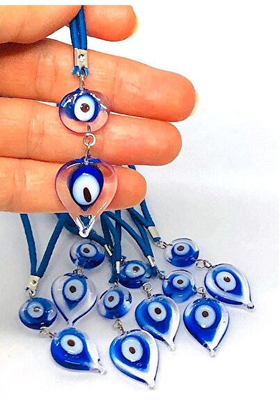 Azrua Amulete pentru mașină - Ornament pentru oglindă din sticlă și protecție împotriva ochilor răi