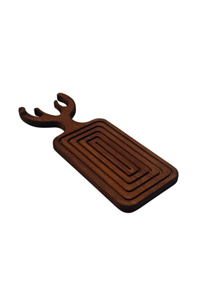 Woodcept. Wooden Decorative Presentation and Serving Plate with Deer Horn for...