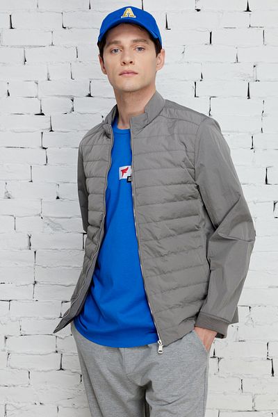 ALTINYILDIZ CLASSICS Ανδρικό γκρι λεπτό παλτό casual - Standard Fit, όρθιος γιακάς και ελατήριο με τσέπες