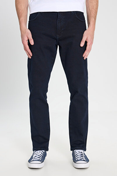 WRANGLER Texas Slim Fit Dar Kesim Normal Bel Koyu Mavi Esnek Jean Kot Pantolon