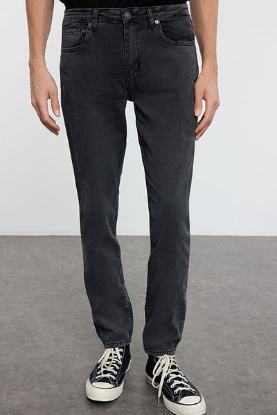 Trendyol Collection Anthracite Skinny Fit Jeans - Ελαστικό ύφασμα, τζιν παντελόνι με λεπτή εφαρμογή TMNAW25JE00005