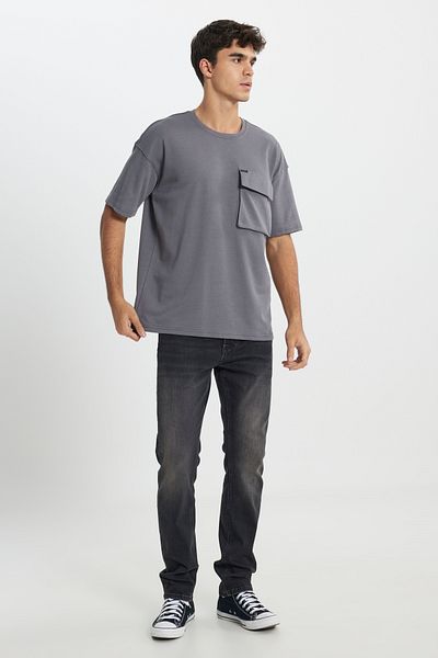 Lee Loose Fit Relaxed Cut Crew Neck Black T-Shirt