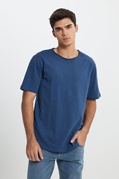 Lee Regular Fit Normal Kesim Bisiklet Yaka %100 Pamuk Lacivert Tişört