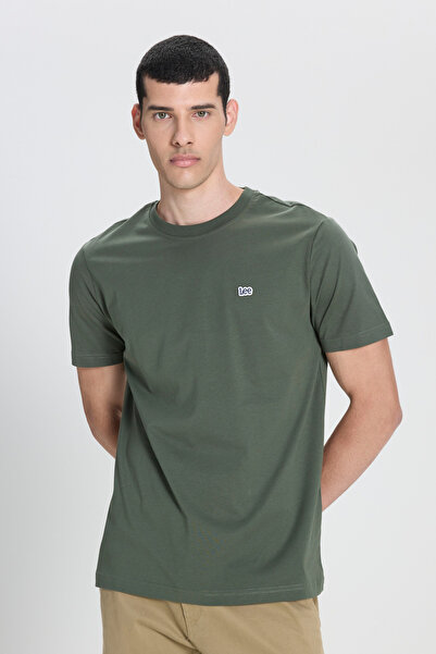 Lee Regular Fit Comfortable Cut Crew Neck 100% Cotton Green T-Shirt