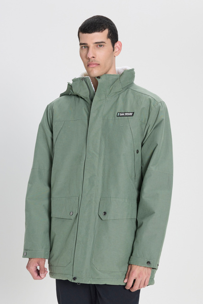 Lee Regular Fit Normal Kesim Kapüşonlu Açık Yeşil Parka Ceket