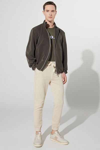ALTINYILDIZ CLASSICS Ανδρικό παλτό Χακί - Standard Fit, με φερμουάρ και κουκούλα