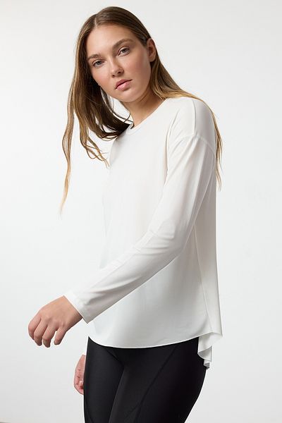 Trendyol Collection Scuba Fabric White Diver - Reflector Printed Blouse Thmaw25Bz00009