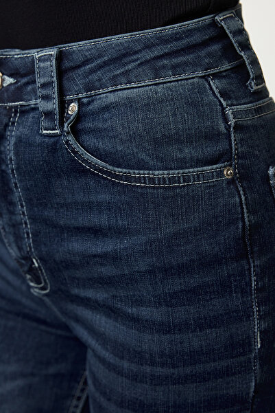 Trendyol Collection Džíny s vysokým pasem Blue Flare Jeans - Twoaw25Je00312