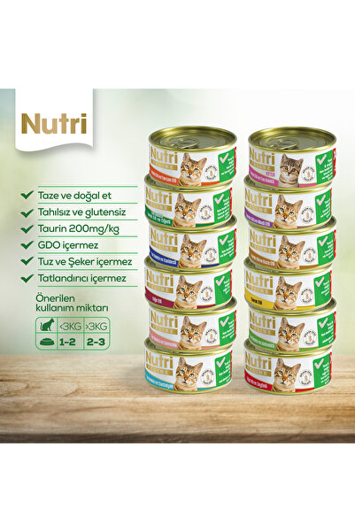 Nutri Konserve Kedi Maması 24x85gr Karışık Paket