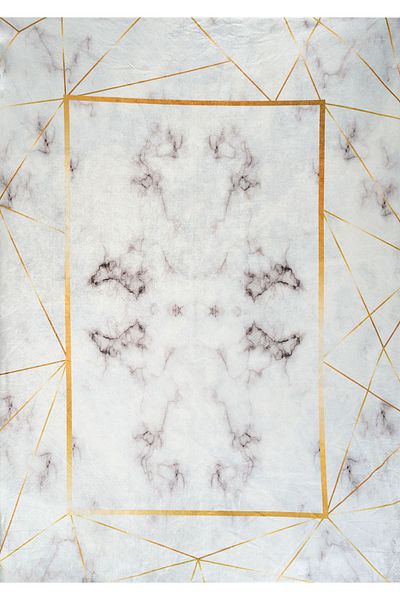 RENKLİBUTİK Modern Patterned Velvet Textured Carpet Cover - Elastic and Non-Slip, 6 M2