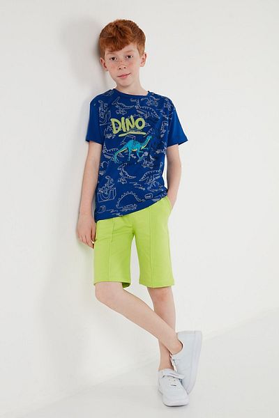 Lela Cotton Printed Crew Neck Short Sleeve Shorts Suit Boys' SET6212020