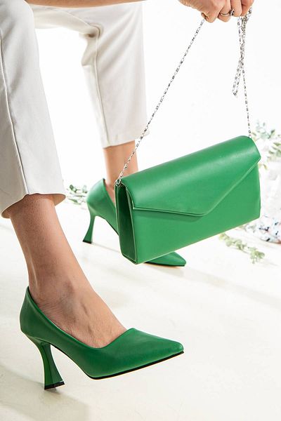 GULT Women's Goblet Heeled Emerald Green Stiletto Combination