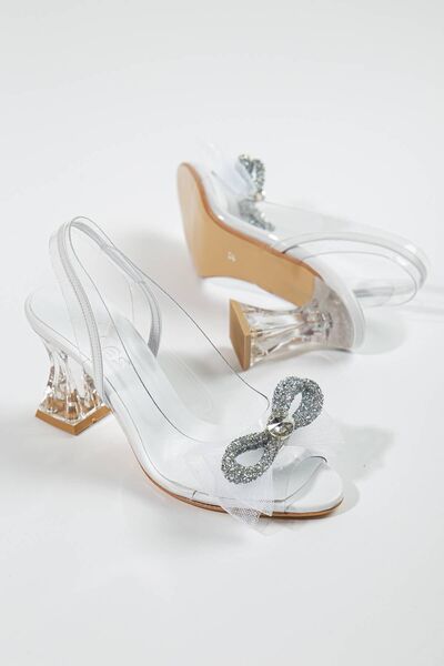 GULT Жіночі прозорі туфлі-принцеси на спеціальному каблуці 8 см, білі