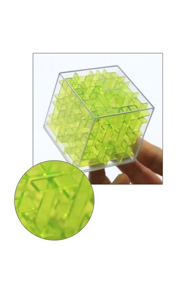 TOYFEST Maze Intelligence Cube with Green Iron Ball - Intellect Cube