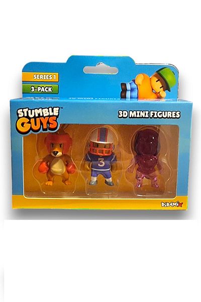 TOYFEST مجموعة شخصيات Stumble Guys Series 1 - مجموعة شخصيات صغيرة ثلاثية الأبعاد مكونة من 3 قطع - 3 قطع Boxing Roo Quarterback Amethyst Nyx - 5 سم