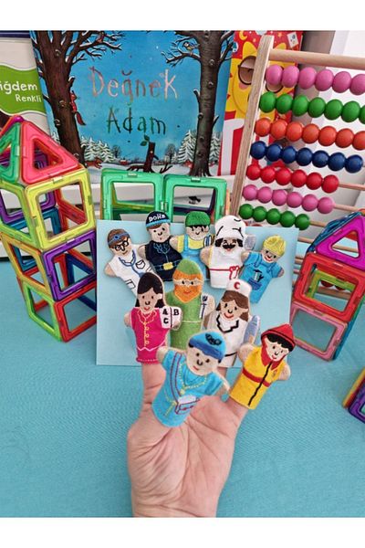 TOYFEST مجموعة أنشطة لعبة دراما الأصابع مكونة من 10 قطع - المهن