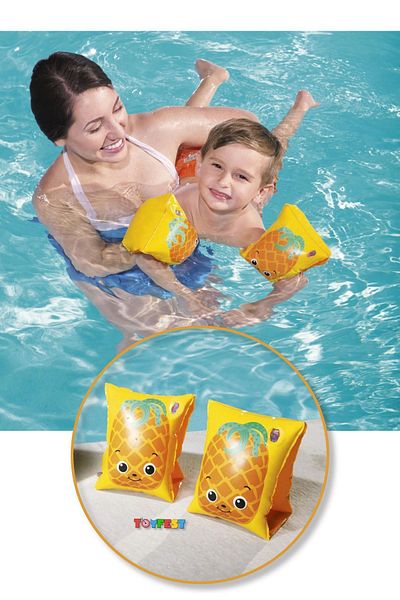 TOYFEST أكمام سباحة للأطفال على شكل أناناس بحمام سباحة - (من 3 إلى 6 سنوات)