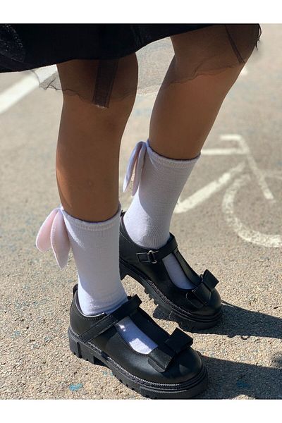MİA MONDO Pantofi de școală pentru copii cu velcro negru - Babet