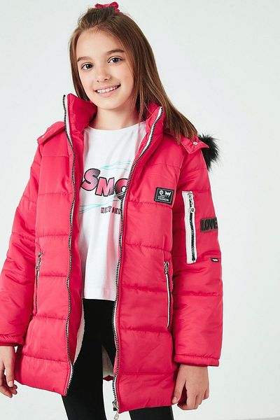 Lela Hooded Coat with Faux Fur Collar and Pockets Girls' COAT 6035054