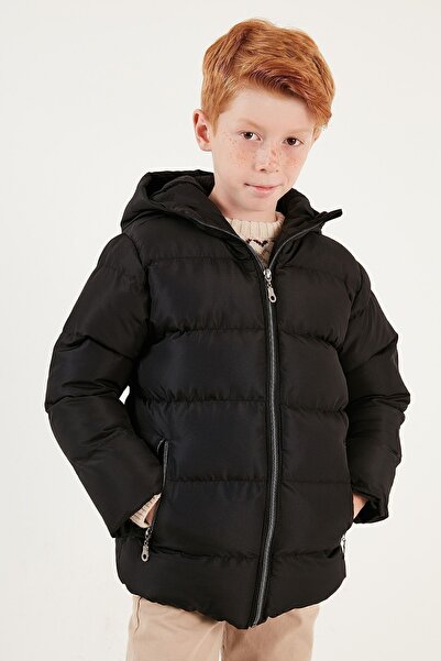 Lela Plush Lined Hooded Winter Coat with Pockets Boy's COAT 5761911