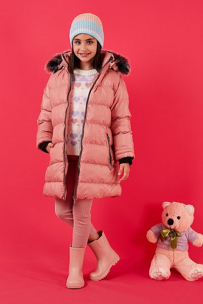 Lela Plush Lined Removable Hooded Water Resistant Coat Girl's COAT 5761910