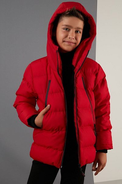 Lela Hooded Puffer Coat with Plush Lining and Zippered Pockets Boys' Coat 5760040