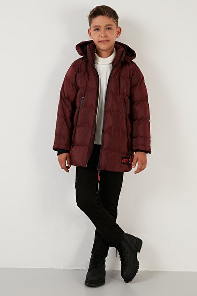 Lela Plush Lined Removable Hooded Puffer Coat Boy's COAT 5763038