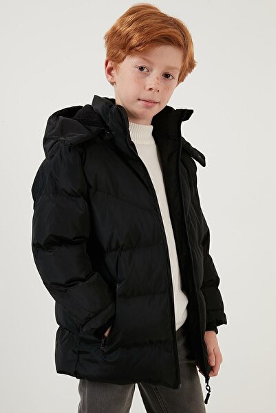 Lela Plush Lined Removable Hooded Winter Coat with Pockets Boys' Coat 5761587