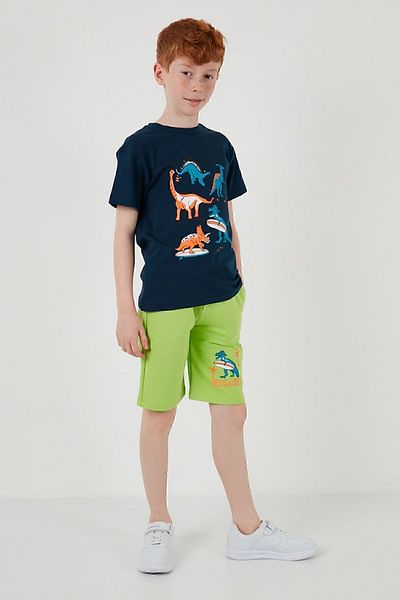 Lela Cotton Printed Crew Neck Short Sleeve Shorts Suit Boys' SET6212021