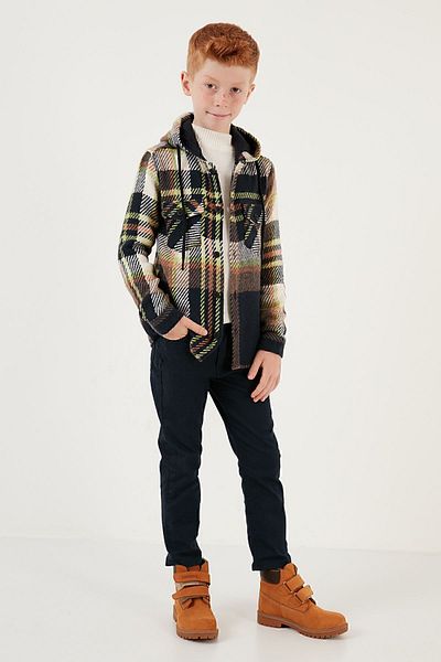 Lela Карирана зимна риза Lumberjack с качулка и двоен джоб, риза за момче CF24W81781