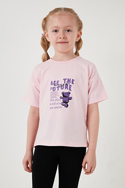 Lela Cotton Crew Neck Short Sleeve Tights Top and Bottom Set Girl's SET6212003