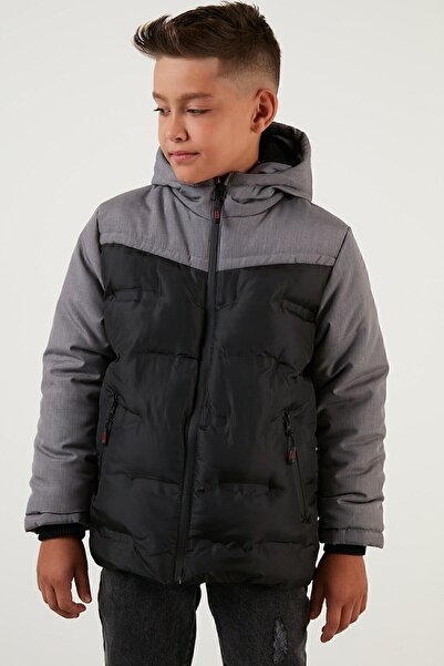 Lela Hooded Puffer Coat with Plush Lining, Zipper Pocket, Boys' Coat 5760041