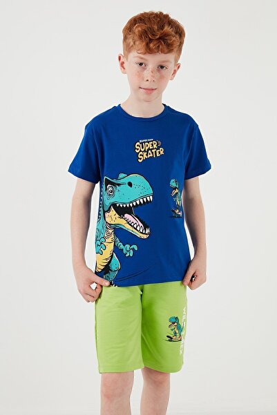 Lela Cotton Regular Fit Crew Neck Shorts Top and Bottom Set Boy's SET6212013