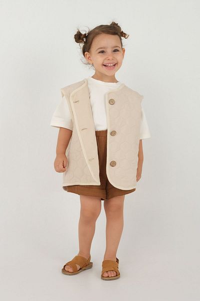 Mioma Kids Beige Color Oversize Vest