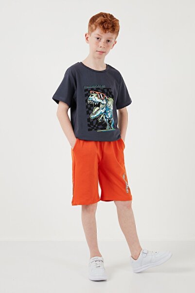 Lela Cotton Regular Fit Crew Neck Shorts Top and Bottom Set Boy's Suit6212016