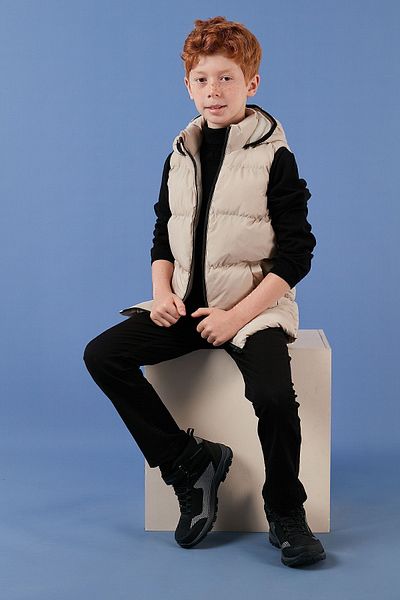 Lela Zippered Hooded Pocket Puffer Vest Unisex Children'S VEST 5761983