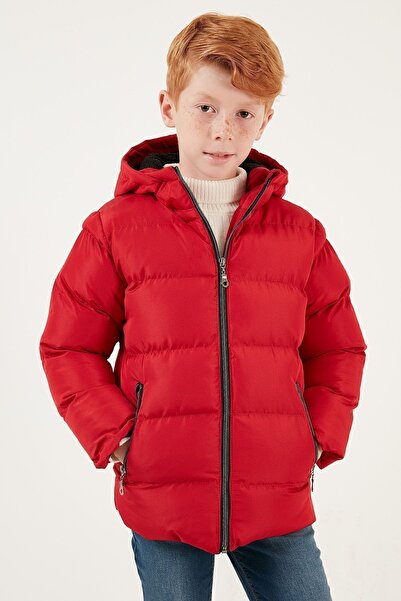 Lela Plush Lined Hooded Winter Coat with Pockets Boy's COAT 5761911