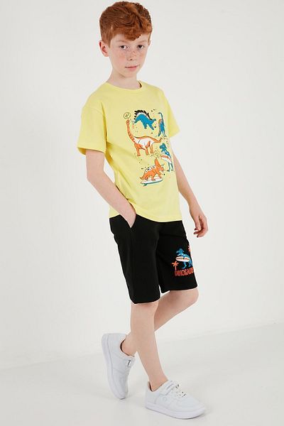 Lela Cotton Printed Crew Neck Short Sleeve Shorts Suit Boys' SET6212021