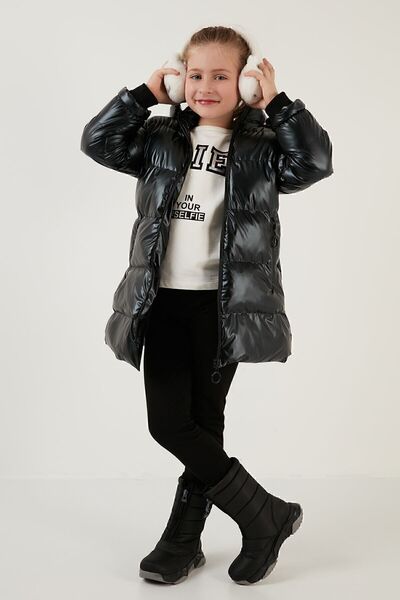 Lela Odnímatelný zimní kabát s kapucí s plyšovou podšívkou z umělé kožešiny Dívčí kabát 5761908