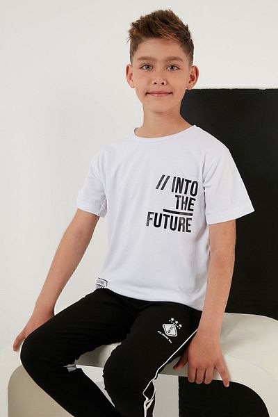 Lela Tricou din bumbac cu decolteu ras cu imprimeu Tricou pentru baieti6211015