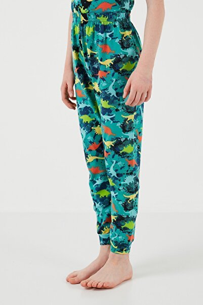 Lela Patterned 100% Cotton Crew Neck Pajama Set Boy's Pajama Set6651003