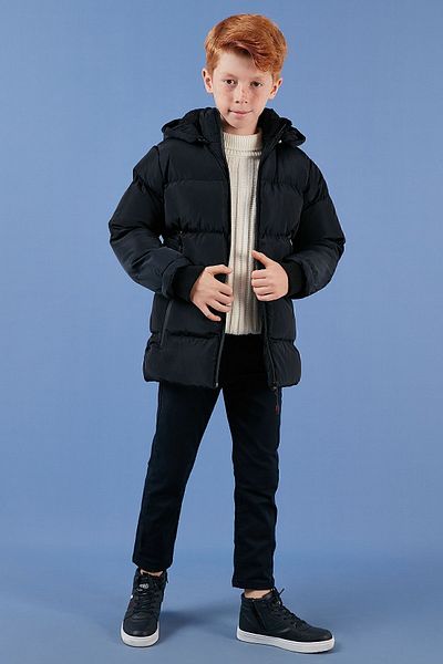 Lela Αποσπώμενη κουκούλα Puffer Coat με βελούδινη εσωτερική επένδυση ΜΠΟΥΦΑΝ για αγόρια 5763038