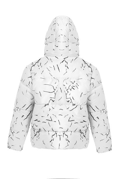 Montup Boys' Winter Puffer Jacket - White, Detachable Hood, Water and Windproof, with Pockets